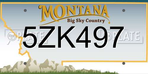 5ZK497 Montana License Plate