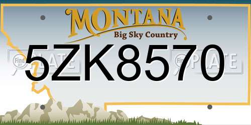 5ZK8570 Montana License Plate