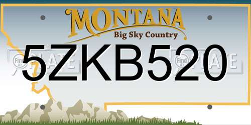 5ZKB520 Montana License Plate