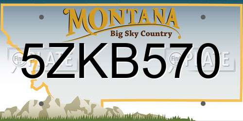 5ZKB570 Montana License Plate