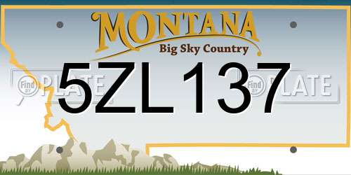 5ZL137 Montana License Plate