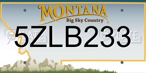 5ZLB233 Montana License Plate
