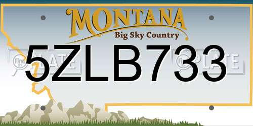 5ZLB733 Montana License Plate
