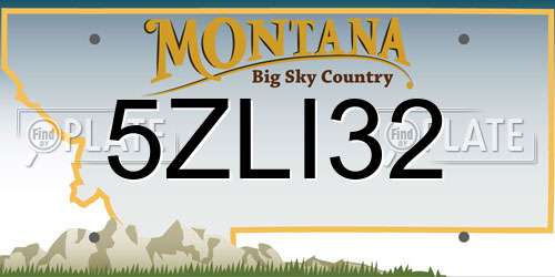 5ZLI32 Montana License Plate
