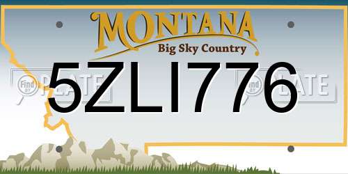 5ZLI776 Montana License Plate