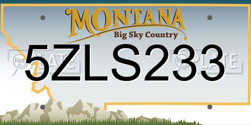 5ZLS233 Montana License Plate