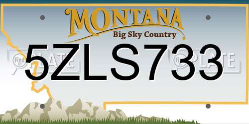 5ZLS733 Montana License Plate
