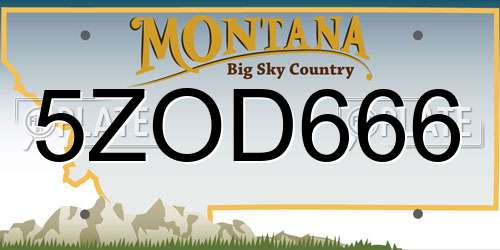 5ZOD666 Montana License Plate
