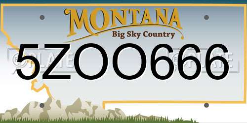 5ZOO666 Montana License Plate