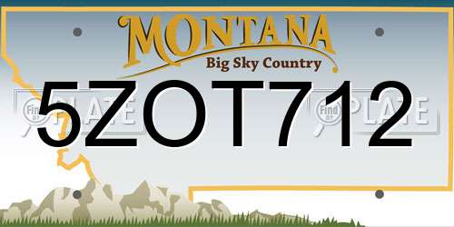 5ZOT712 Montana License Plate