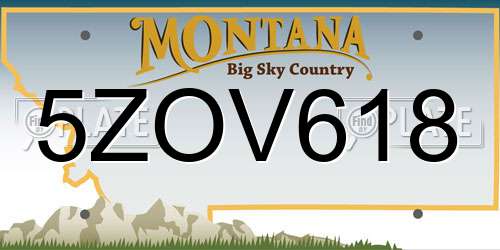 5ZOV618 Montana License Plate