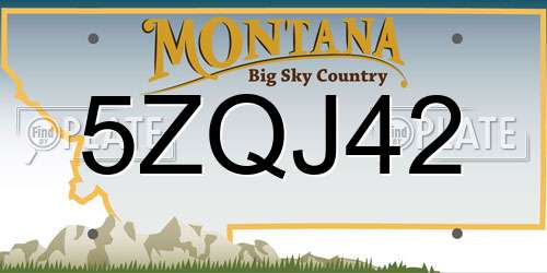 5ZQJ42 Montana License Plate