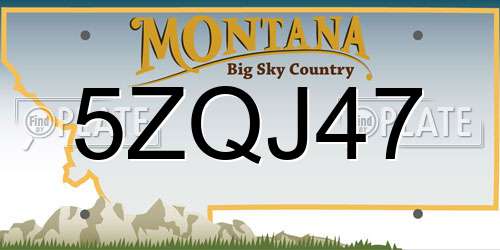 5ZQJ47 Montana License Plate