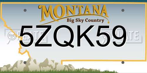 5ZQK59 Montana License Plate