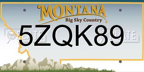5ZQK89 Montana License Plate