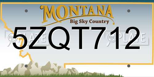 5ZQT712 Montana License Plate