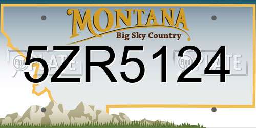 5ZR5124 Montana License Plate
