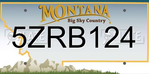 5ZRB124 Montana License Plate