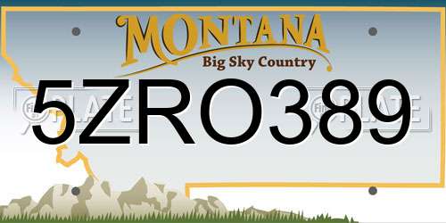 5ZRO389 Montana License Plate