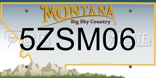 5ZSM06 Montana License Plate