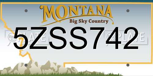 5ZSS742 Montana License Plate