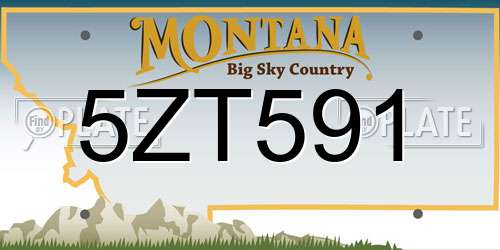 5ZT591 Montana License Plate