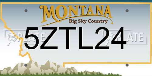 5ZTL24 Montana License Plate