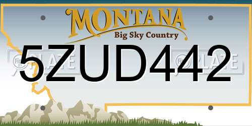 5ZUD442 Montana License Plate