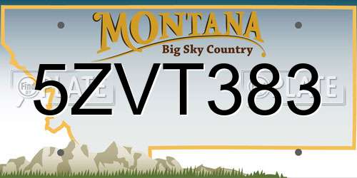 5ZVT383 Montana License Plate