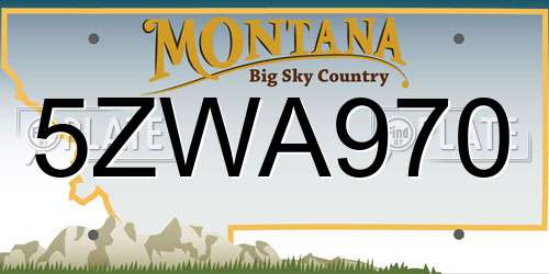 5ZWA970 Montana License Plate