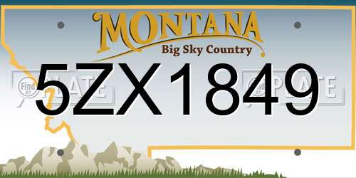 5ZX1849 Montana License Plate