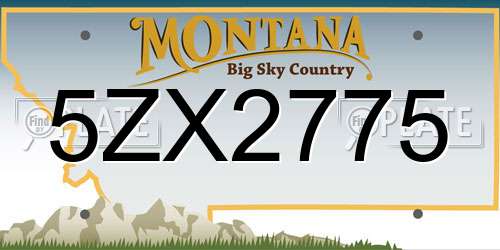 5ZX2775 Montana License Plate