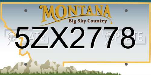 5ZX2778 Montana License Plate