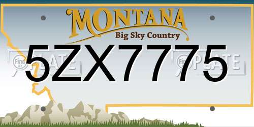 5ZX7775 Montana License Plate
