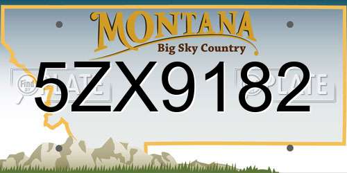 5ZX9182 Montana License Plate