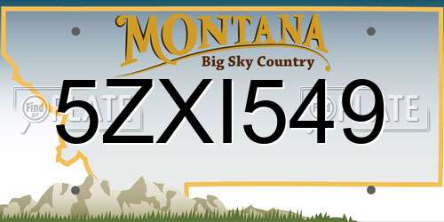 5ZXI549 Montana License Plate