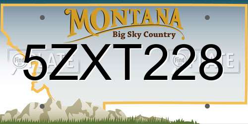 5ZXT228 Montana License Plate