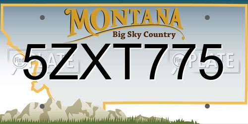 5ZXT775 Montana License Plate