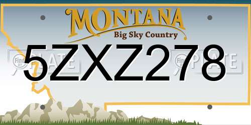 5ZXZ278 Montana License Plate