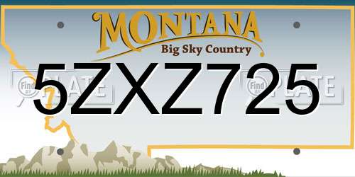 5ZXZ725 Montana License Plate