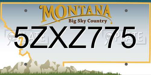 5ZXZ775 Montana License Plate