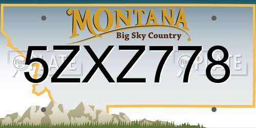 5ZXZ778 Montana License Plate