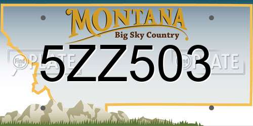 5ZZ503 Montana License Plate
