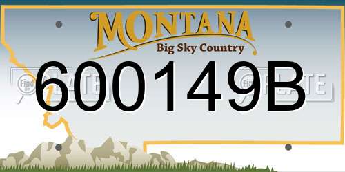 600149B Montana License Plate