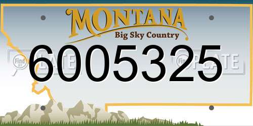 6005325 Montana License Plate