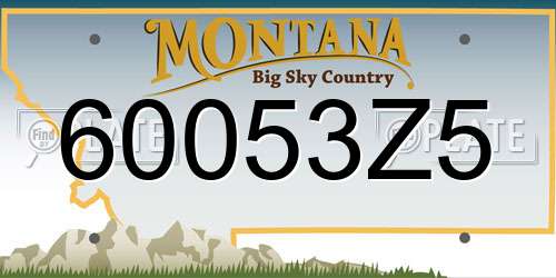 60053Z5 Montana License Plate