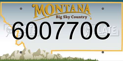 600770C Montana License Plate