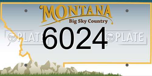 6024 Montana License Plate