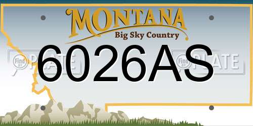 6026AS Montana License Plate
