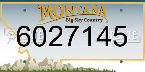 6027145 Montana License Plate
